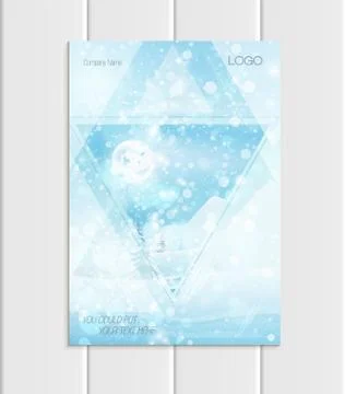 Vector brochure A5 or A4 format Christmas New Year 2018 design element corporate Stock Illustration