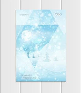 Vector brochure A5 or A4 format Christmas New Year 2018 design element corporate Stock Illustration