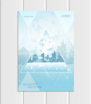 Vector brochure A5 or A4 format Christmas New Year 2018 design element corporate Stock Illustration