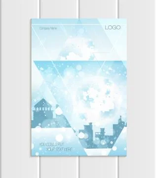 Vector brochure A5 or A4 format Christmas New Year 2018 design element corporate Stock Illustration