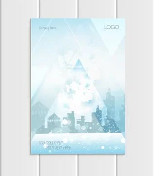 Vector brochure A5 or A4 format Christmas New Year 2018 design element corporate Stock Illustration