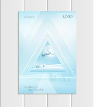 Vector brochure A5 or A4 format silhouette Santa Claus Christmas New Year 2018 イラスト素材