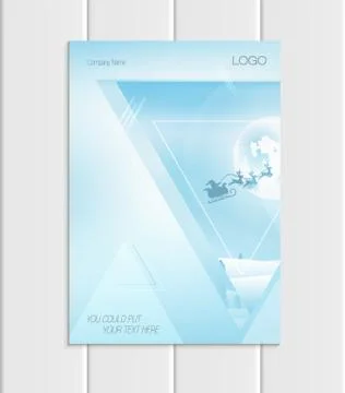 Vector brochure A5 or A4 format silhouette Santa Claus Christmas New Year 2018 Illustrazione stock