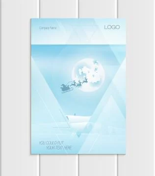 Vector brochure A5 or A4 format silhouette Santa Claus Christmas New Year 2018 Stock Illustration