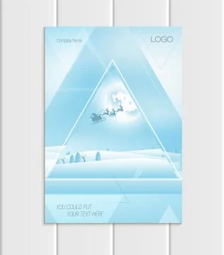 Vector brochure A5 or A4 format silhouette Santa Claus Christmas New Year 2018 Stock Illustration