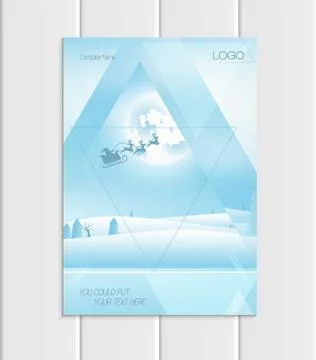 Vector brochure A5 or A4 format silhouette Santa Claus Christmas New Year 2018 Stock Illustration