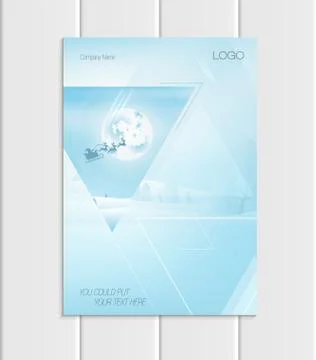 Vector brochure A5 or A4 format silhouette Santa Claus Christmas New Year 2018 Illustrazione stock