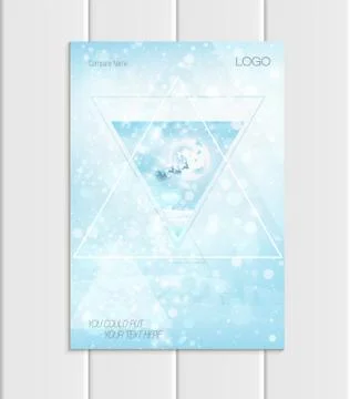 Vector brochure A5 or A4 format silhouette Santa Claus Christmas New Year 2018 Illustrazione stock