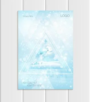 Vector brochure A5 or A4 format silhouette Santa Claus Christmas New Year 2018 Stock Illustration