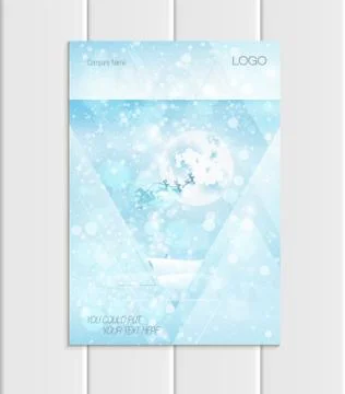 Vector brochure A5 or A4 format silhouette Santa Claus Christmas New Year 2018 Illustrazione stock