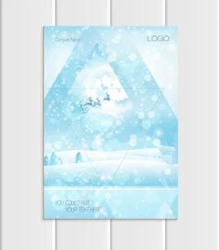 Vector brochure A5 or A4 format silhouette Santa Claus Christmas New Year 2018 Illustrazione stock