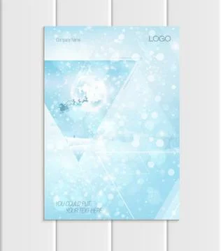 Vector brochure A5 or A4 format silhouette Santa Claus Christmas New Year 2018 Illustrazione stock