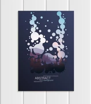 Vector brochure A5 or A4 format abstract circles and mountain landscape design Stock Illustration