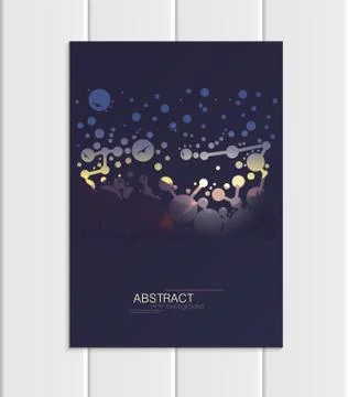 Vector brochure A5 or A4 format abstract circles and mountain landscape design Stock Illustration