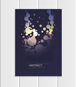 Vector brochure A5 or A4 format abstract circles and mountain landscape design Stock Illustration