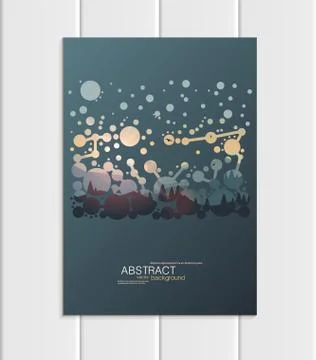 Vector brochure A5 or A4 format abstract circles and mountain landscape design Stock Illustration