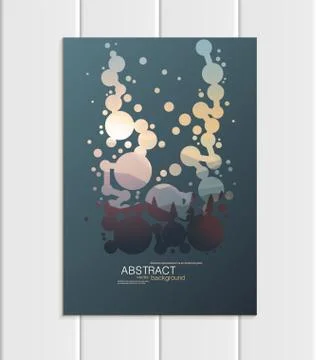 Vector brochure A5 or A4 format abstract circles and mountain landscape design Stock Illustration