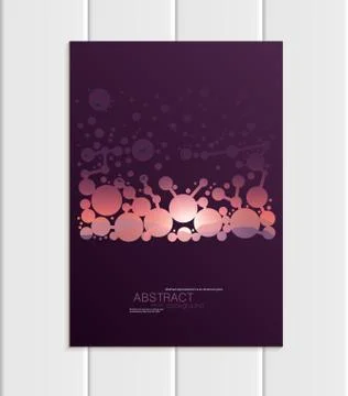 Vector brochure A5 or A4 format abstract circles and mountain landscape design Stock Illustration