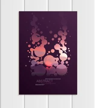 Vector brochure A5 or A4 format abstract circles and mountain landscape design Stock Illustration