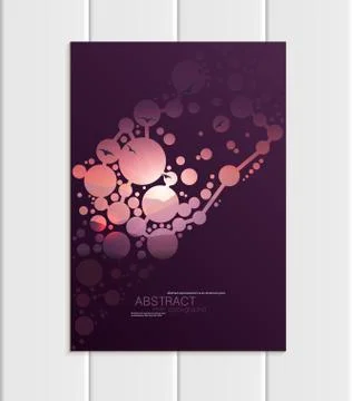 Vector brochure A5 or A4 format abstract circles and mountain landscape design Stock Illustration