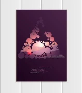Vector brochure A5 or A4 format abstract circles and mountain landscape design Stock Illustration