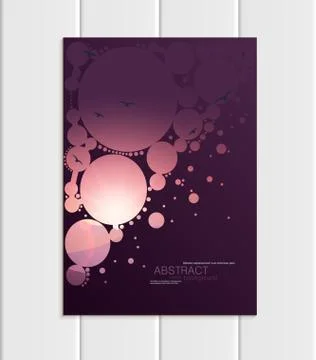 Vector brochure A5 or A4 format abstract circles and mountain landscape design Stock Illustration