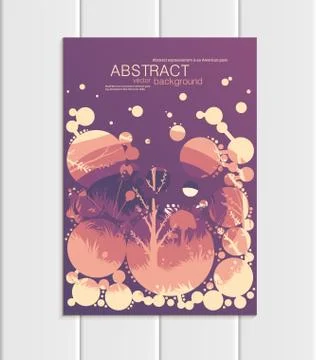 Vector brochure A5 or A4 format abstract circles trees forest landscape design Stock Illustration