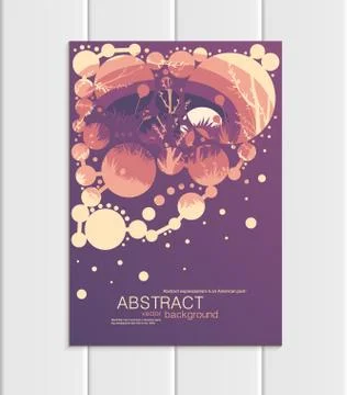 Vector brochure A5 or A4 format abstract circles trees forest landscape design Stock Illustration