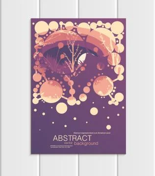Vector brochure A5 or A4 format abstract circles trees forest landscape design Stock Illustration