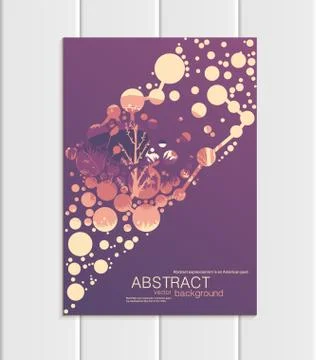 Vector brochure A5 or A4 format abstract circles trees forest landscape design Stock Illustration