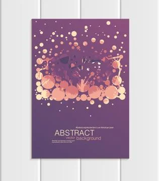 Vector brochure A5 or A4 format abstract circles trees forest landscape design Stock Illustration