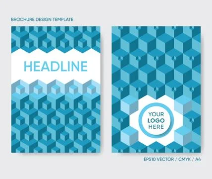 Vector brochure cover design with 3D cubes Stock-Illustration
