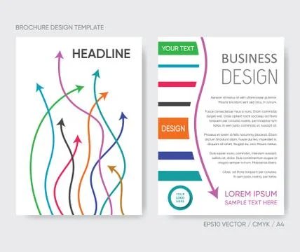 Vector brochure cover design with line arrows Stock-Illustration