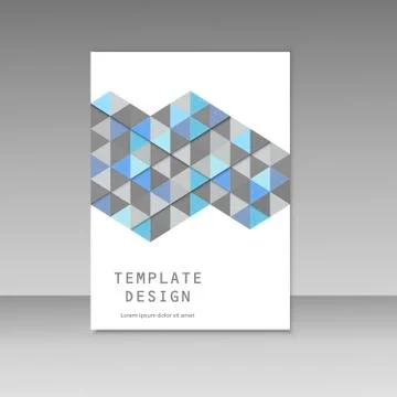 Vector brochure design with abstract triangles background Stock Illustration