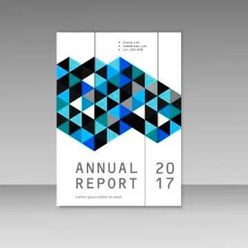 Vector brochure design with abstract triangles background Stock Illustration
