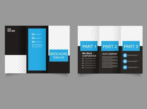 Vector brochure design with rectangles blue elements 库存插图