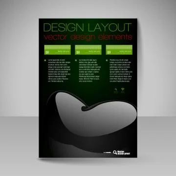 Vector Brochure Design Template with Valentine's heart. Stock Illustration