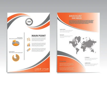 Vector brochure flyer design layout template, size A4. Illustrazione stock
