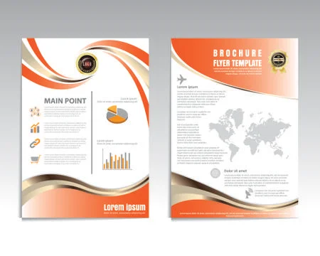Vector brochure flyer design layout template, size A4. Stock Illustration