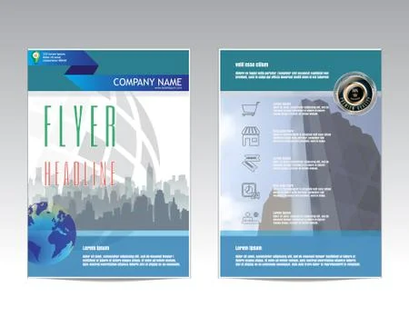 Vector brochure flyer design layout template, size A4. Illustrazione stock