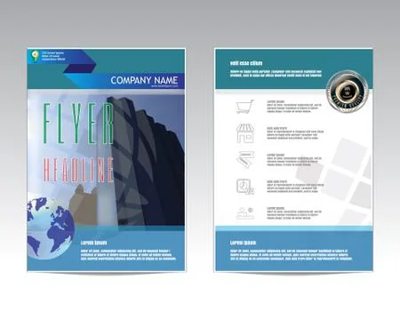 Vector brochure flyer design layout template, size A4. Stock Illustration