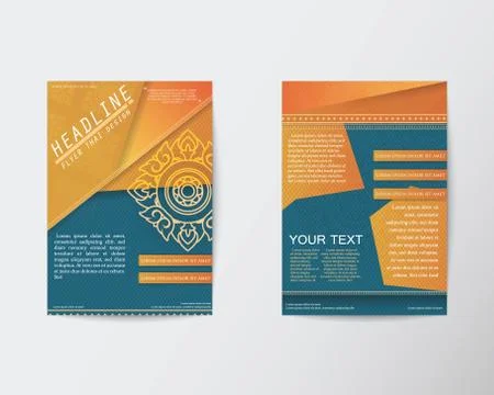 Vector Brochure Flyer Thai style template in A4 size Stock Illustration