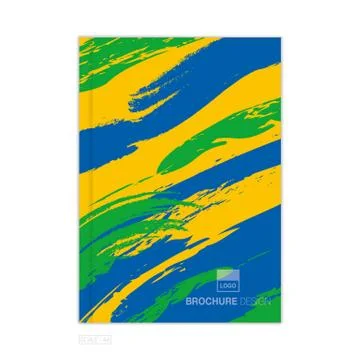 Vector brochure template with colored lines and waves. vector eps10. Stock Illustration