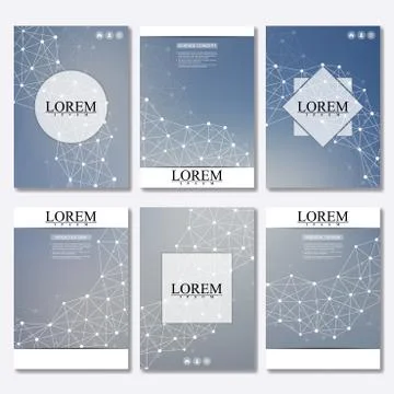 Vector brochure template, flyer, cover magazine in A4 size. Structure molecule Stock Illustration