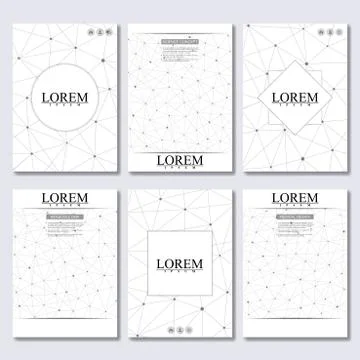 Vector brochure template, flyer, cover magazine in A4 size. Structure molecule Stock Illustration