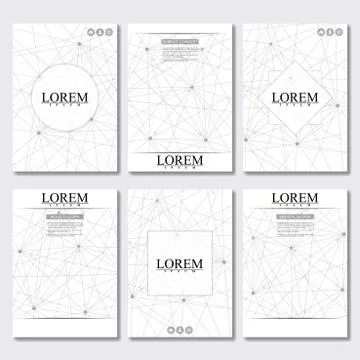 Vector brochure template, flyer, cover magazine in A4 size. Structure molecule Stock Illustration