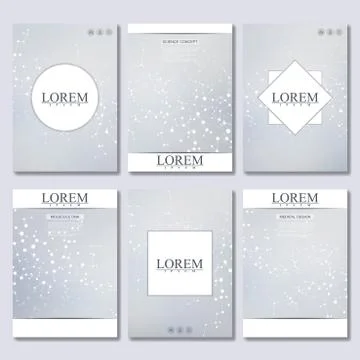 Vector brochure template, flyer, cover magazine in A4 size. Structure molecule Stock Illustration