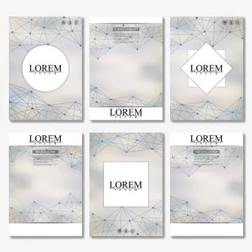 Vector brochure template, flyer, cover magazine in A4 size. Structure molecule Stock Illustration