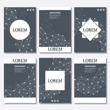 Vector brochure template, flyer, cover magazine in A4 size. Structure molecule Stock Illustration