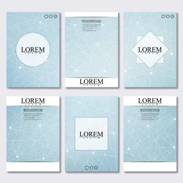 Vector brochure template, flyer, cover magazine in A4 size. Structure molecule 스톡 일러스트